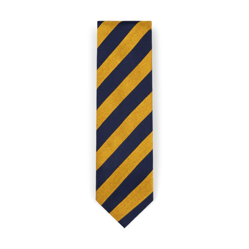 Gold Navy Stripe Silk